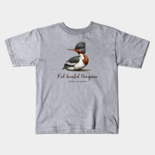 Red-breasted Merganser - The Bird Lover Collection Kids T-Shirt